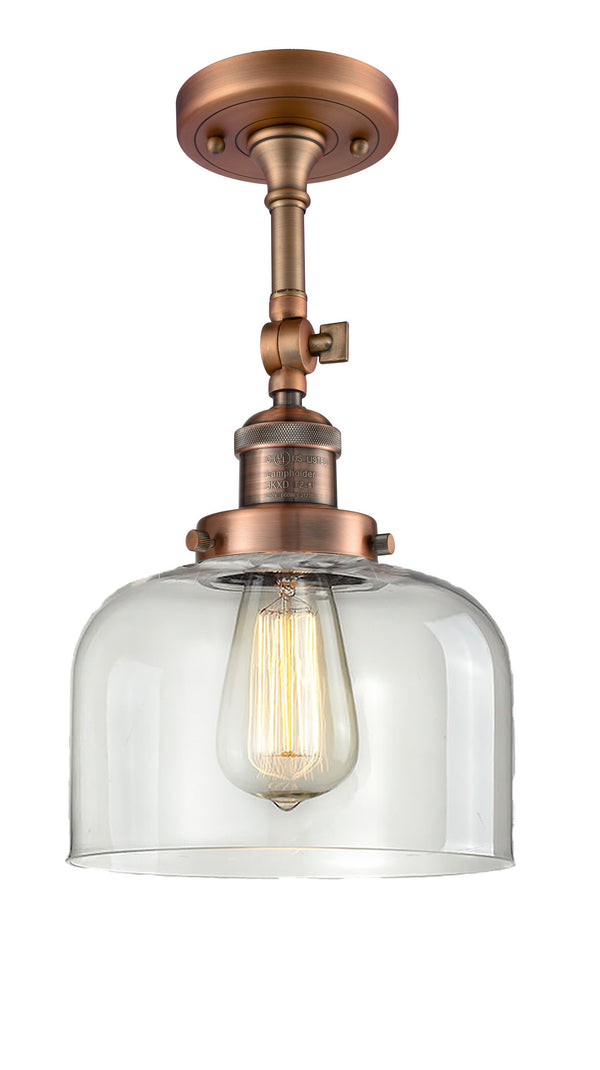 Innovations Lighting Large Bell 1 Light Semi-Flush Mount Part Of The Franklin Restoration Collection 201F-AC-G72-LED