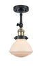 Innovations Lighting Olean 1 Light Semi-Flush Mount Part Of The Franklin Restoration Collection 201F-BAB-G321-LED