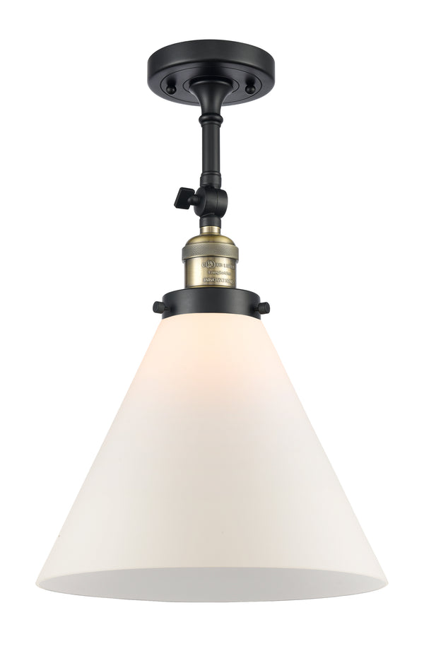 Innovations Lighting X-Large Cone 1 Light Semi-Flush Mount Part Of The Franklin Restoration Collection 201F-BAB-G41-L-LED