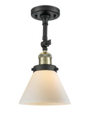 Innovations Lighting Large Cone 1 Light Semi-Flush Mount Part Of The Franklin Restoration Collection 201F-BAB-G41-LED