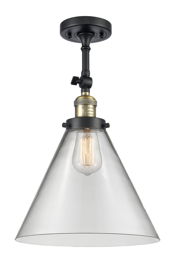 Innovations Lighting X-Large Cone 1 Light Semi-Flush Mount Part Of The Franklin Restoration Collection 201F-BAB-G42-L