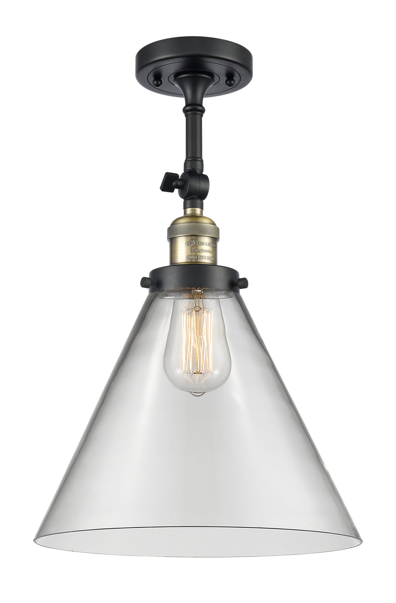 Innovations Lighting X-Large Cone 1 Light Semi-Flush Mount Part Of The Franklin Restoration Collection 201F-BAB-G42-L-LED