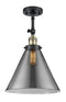 Innovations Lighting X-Large Cone 1 Light Semi-Flush Mount Part Of The Franklin Restoration Collection 201F-BAB-G43-L-LED