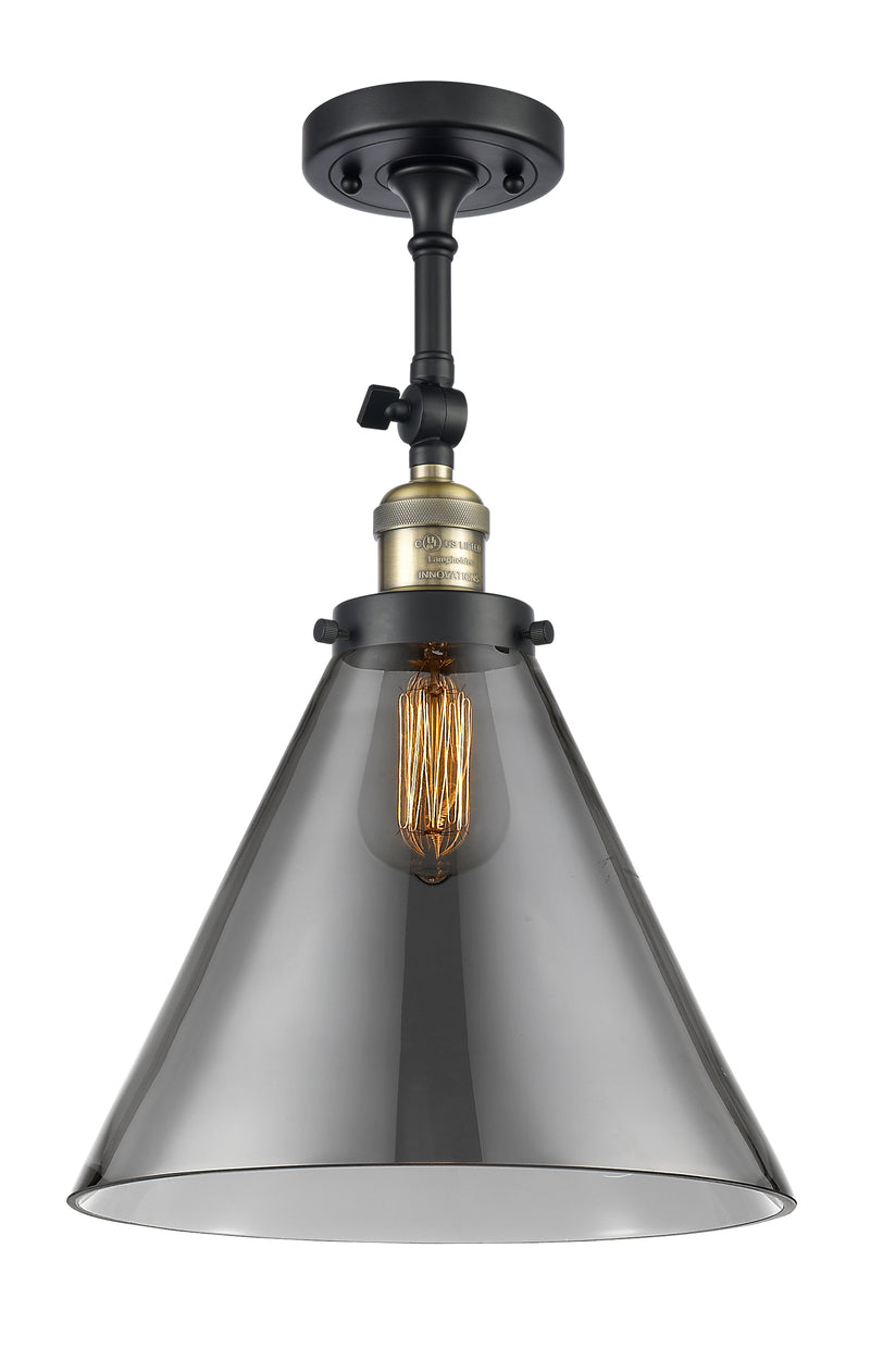 Innovations Lighting X-Large Cone 1 Light Semi-Flush Mount Part Of The Franklin Restoration Collection 201F-BAB-G43-L