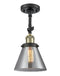 Innovations Lighting Large Cone 1 Light Semi-Flush Mount Part Of The Franklin Restoration Collection 201F-BAB-G43-LED