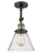 Innovations Lighting Large Cone 1 Light Semi-Flush Mount Part Of The Franklin Restoration Collection 201F-BAB-G44