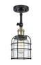 Innovations Lighting Small Bell Cage 1 Light Semi-Flush Mount Part Of The Franklin Restoration Collection 201F-BAB-G52-CE-LED