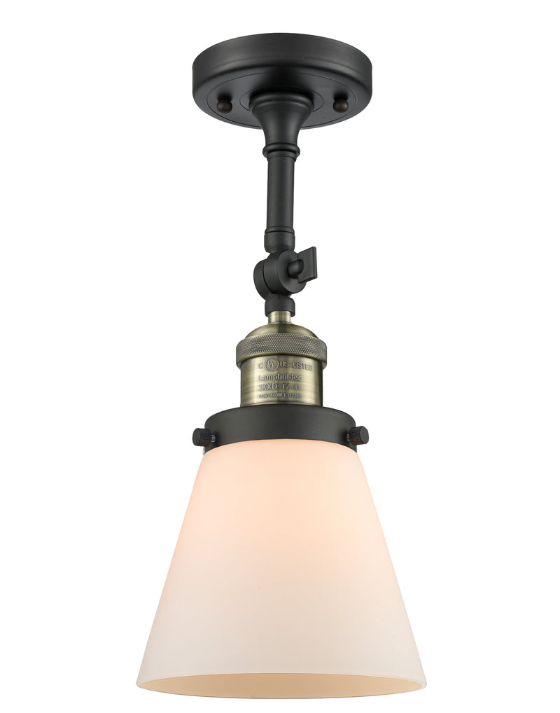 Innovations Lighting Small Cone 1 Light Semi-Flush Mount Part Of The Franklin Restoration Collection 201F-BAB-G61-LED