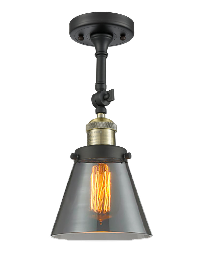 Innovations Lighting Small Cone 1 Light Semi-Flush Mount Part Of The Franklin Restoration Collection 201F-BAB-G63-LED