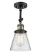 Innovations Lighting Small Cone 1 Light Semi-Flush Mount Part Of The Franklin Restoration Collection 201F-BAB-G64