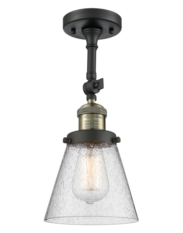 Innovations Lighting Small Cone 1 Light Semi-Flush Mount Part Of The Franklin Restoration Collection 201F-BAB-G64-LED