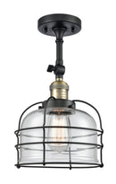 Innovations Lighting Large Bell Cage 1 Light Semi-Flush Mount Part Of The Franklin Restoration Collection 201F-BAB-G72-CE-LED