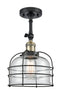 Innovations Lighting Large Bell Cage 1 Light Semi-Flush Mount Part Of The Franklin Restoration Collection 201F-BAB-G72-CE-LED