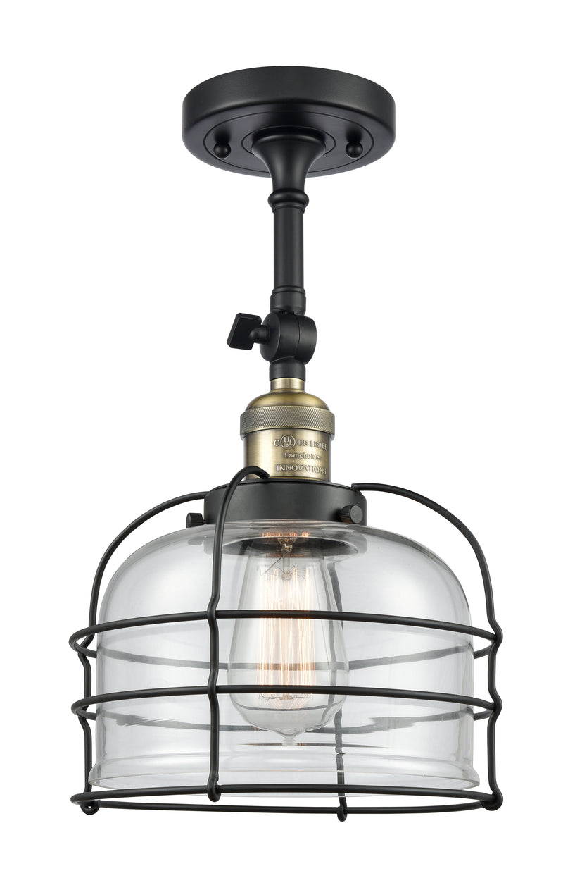 Innovations Lighting Large Bell Cage 1 Light Semi-Flush Mount Part Of The Franklin Restoration Collection 201F-BAB-G72-CE