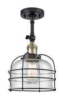 Innovations Lighting Large Bell Cage 1 Light Semi-Flush Mount Part Of The Franklin Restoration Collection 201F-BAB-G74-CE