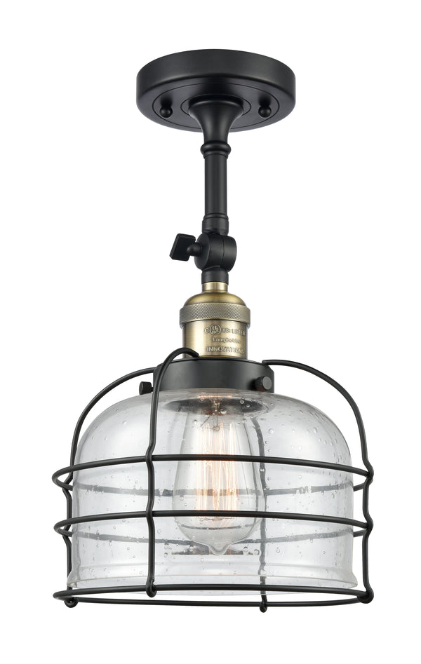 Innovations Lighting Large Bell Cage 1 Light Semi-Flush Mount Part Of The Franklin Restoration Collection 201F-BAB-G74-CE