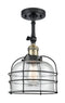 Innovations Lighting Large Bell Cage 1 Light Semi-Flush Mount Part Of The Franklin Restoration Collection 201F-BAB-G74-CE