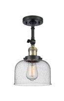 Innovations Lighting Large Bell 1 Light Semi-Flush Mount Part Of The Franklin Restoration Collection 201F-BAB-G74-LED