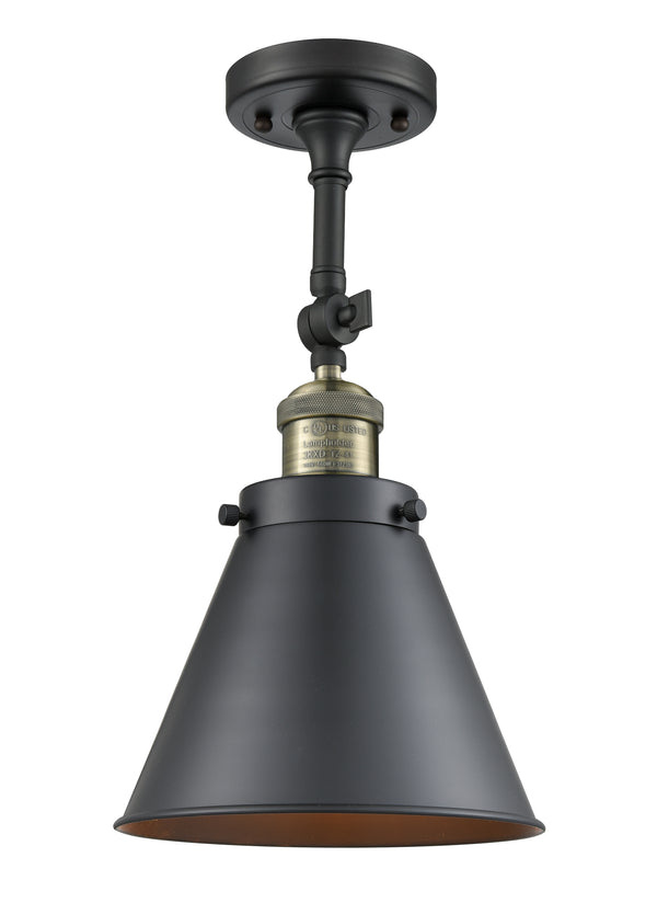 Innovations Lighting Appalachian 1 Light Semi-Flush Mount Part Of The Franklin Restoration Collection 201F-BAB-M13-BK