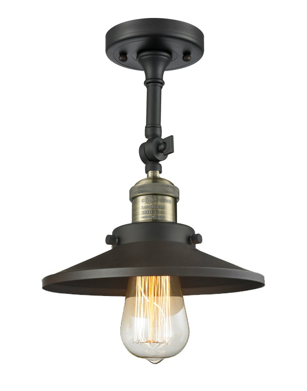 Innovations Lighting Railroad 1 Light Semi-Flush Mount Part Of The Franklin Restoration Collection 201F-BAB-M6-LED