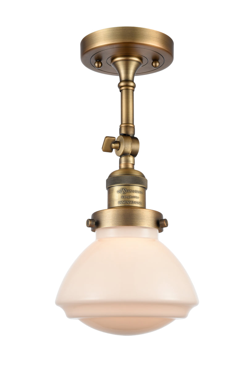 Innovations Lighting Olean 1 Light Semi-Flush Mount Part Of The Franklin Restoration Collection 201F-BB-G321-LED