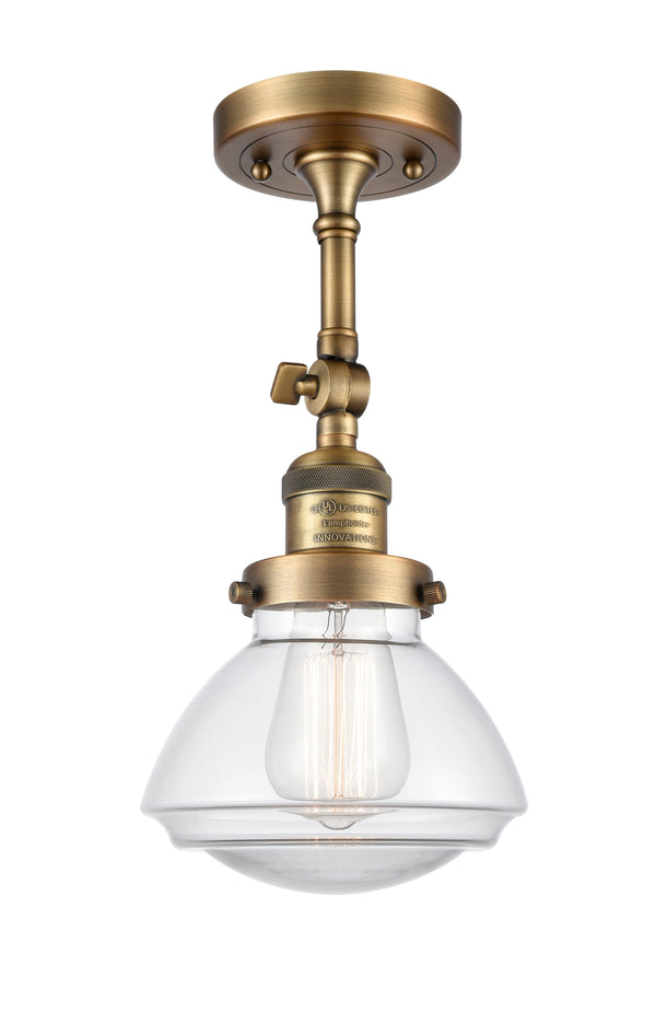 Innovations Lighting Olean 1 Light Semi-Flush Mount Part Of The Franklin Restoration Collection 201F-BB-G322