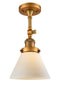 Innovations Lighting Large Cone 1 Light Semi-Flush Mount Part Of The Franklin Restoration Collection 201F-BB-G41