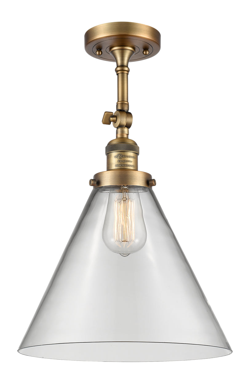 Innovations Lighting X-Large Cone 1 Light Semi-Flush Mount Part Of The Franklin Restoration Collection 201F-BB-G42-L-LED