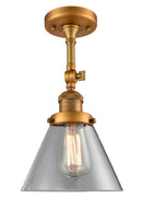 Innovations Lighting Large Cone 1 Light Semi-Flush Mount Part Of The Franklin Restoration Collection 201F-BB-G42