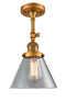 Innovations Lighting Large Cone 1 Light Semi-Flush Mount Part Of The Franklin Restoration Collection 201F-BB-G42