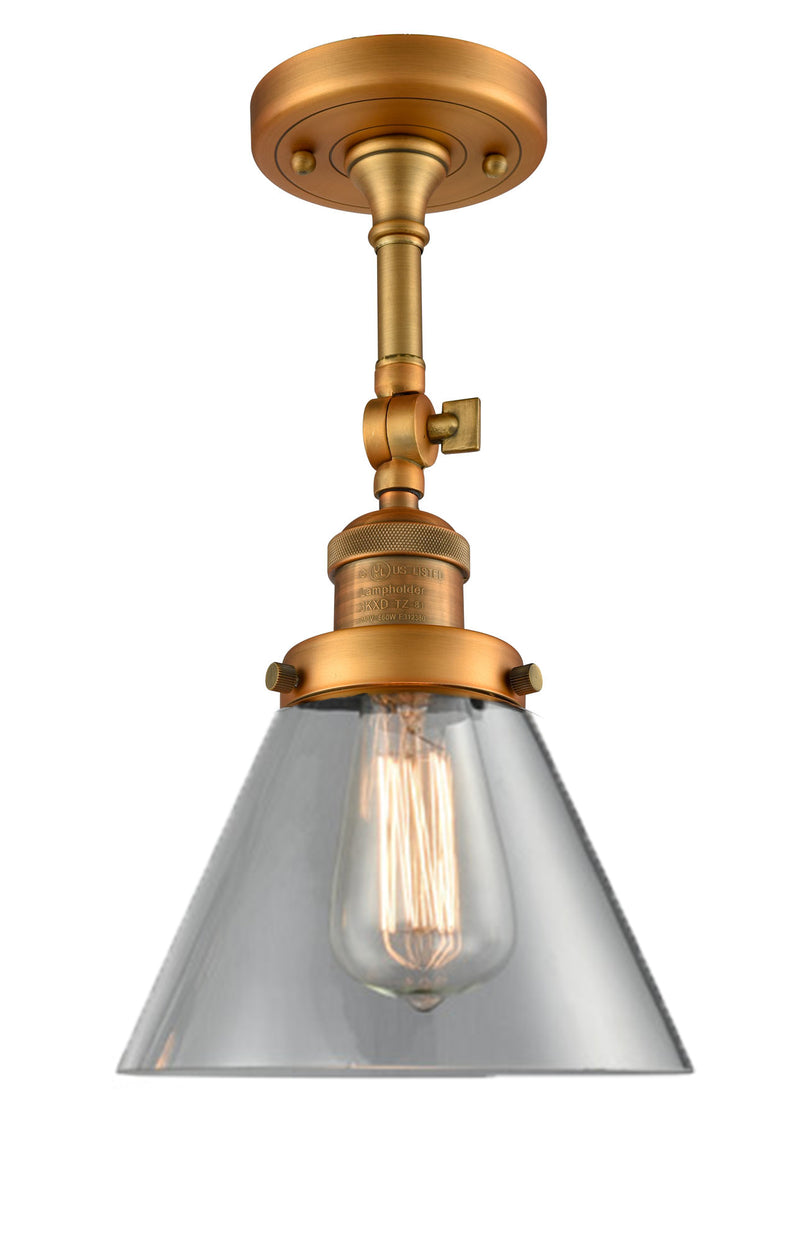 Innovations Lighting Large Cone 1 Light Semi-Flush Mount Part Of The Franklin Restoration Collection 201F-BB-G42