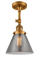 Innovations Lighting Large Cone 1 Light Semi-Flush Mount Part Of The Franklin Restoration Collection 201F-BB-G43