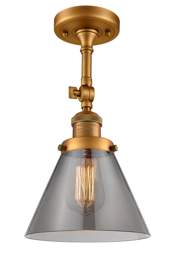 Innovations Lighting Large Cone 1 Light Semi-Flush Mount Part Of The Franklin Restoration Collection 201F-BB-G43-LED