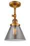 Innovations Lighting Large Cone 1 Light Semi-Flush Mount Part Of The Franklin Restoration Collection 201F-BB-G43