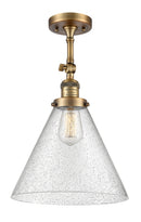 Innovations Lighting X-Large Cone 1 Light Semi-Flush Mount Part Of The Franklin Restoration Collection 201F-BB-G44-L