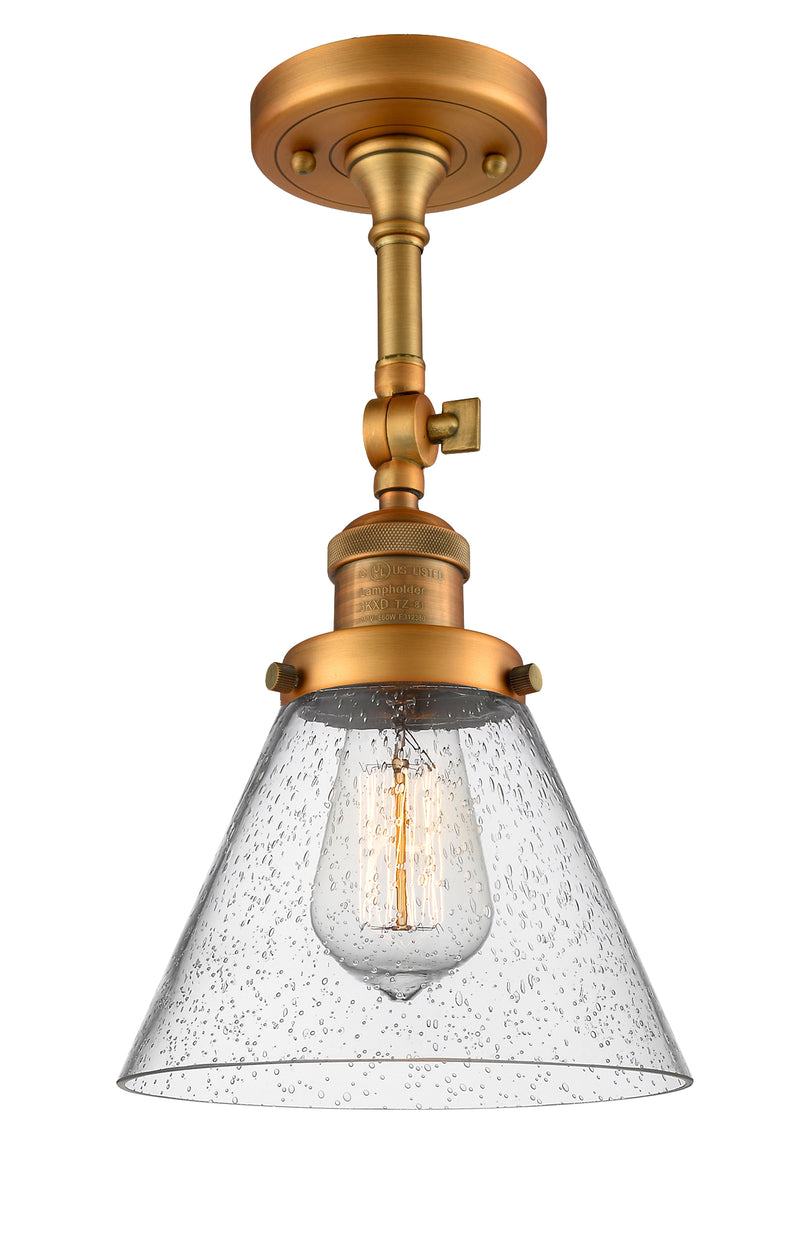 Innovations Lighting Large Cone 1 Light Semi-Flush Mount Part Of The Franklin Restoration Collection 201F-BB-G44-LED