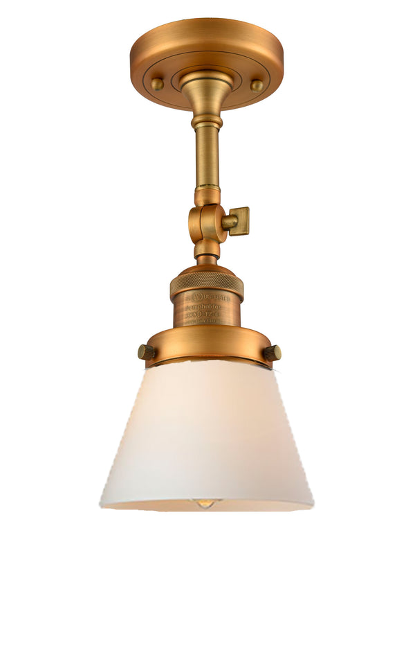 Innovations Lighting Small Cone 1 Light Semi-Flush Mount Part Of The Franklin Restoration Collection 201F-BB-G61-LED