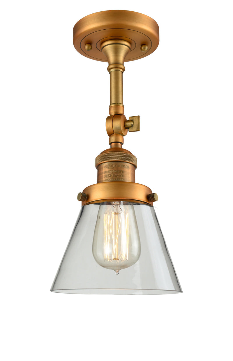 Innovations Lighting Small Cone 1 Light Semi-Flush Mount Part Of The Franklin Restoration Collection 201F-BB-G62