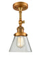 Innovations Lighting Small Cone 1 Light Semi-Flush Mount Part Of The Franklin Restoration Collection 201F-BB-G62-LED