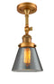 Innovations Lighting Small Cone 1 Light Semi-Flush Mount Part Of The Franklin Restoration Collection 201F-BB-G63