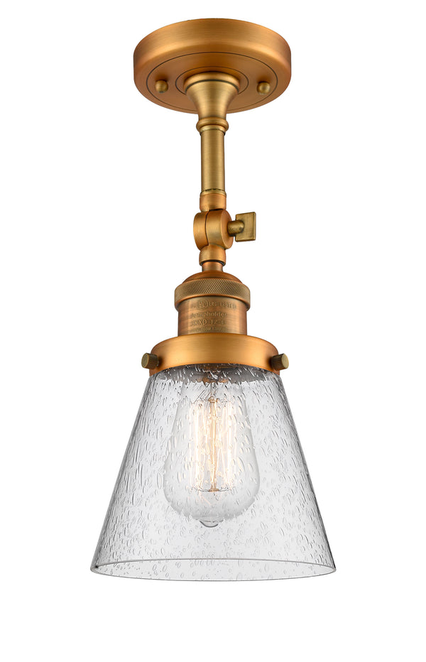 Innovations Lighting Small Cone 1 Light Semi-Flush Mount Part Of The Franklin Restoration Collection 201F-BB-G64