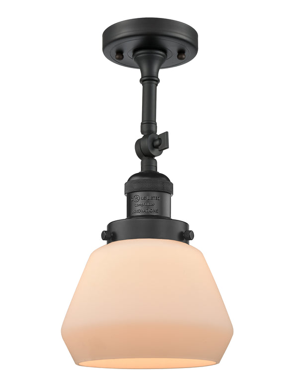 Innovations Lighting Fulton 1 Light Semi-Flush Mount Part Of The Franklin Restoration Collection 201F-BK-G171-LED