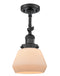 Innovations Lighting Fulton 1 Light Semi-Flush Mount Part Of The Franklin Restoration Collection 201F-BK-G171