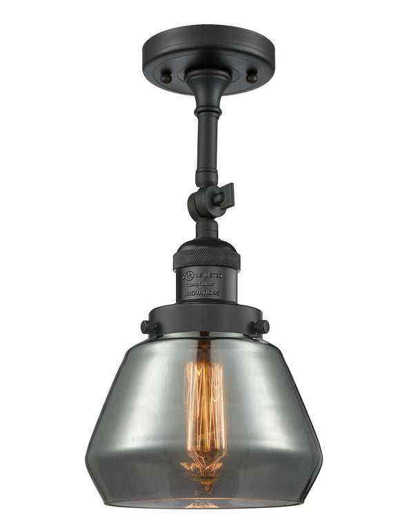 Innovations Lighting Fulton 1 Light Semi-Flush Mount Part Of The Franklin Restoration Collection 201F-BK-G173-LED