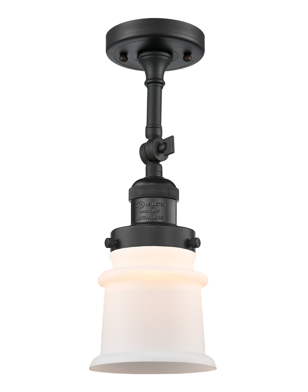 Innovations Lighting Small Canton 1 Light Semi-Flush Mount Part Of The Franklin Restoration Collection 201F-BK-G181S-LED