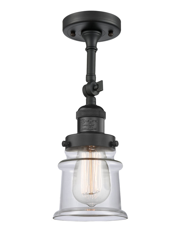 Innovations Lighting Small Canton 1 Light Semi-Flush Mount Part Of The Franklin Restoration Collection 201F-BK-G182S-LED