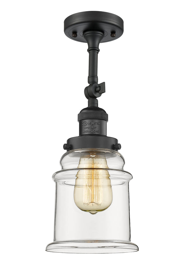 Innovations Lighting Canton 1 Light Semi-Flush Mount Part Of The Franklin Restoration Collection 201F-BK-G182-LED