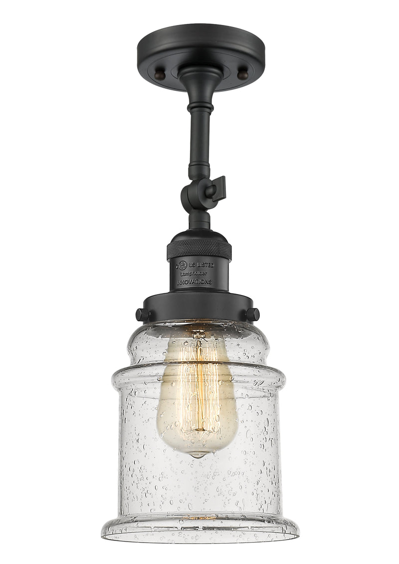 Innovations Lighting Canton 1 Light Semi-Flush Mount Part Of The Franklin Restoration Collection 201F-BK-G184-LED