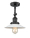 Innovations Lighting Halophane 1 Light Semi-Flush Mount Part Of The Franklin Restoration Collection 201F-BK-G1-LED