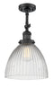 Innovations Lighting Seneca Falls 1 Light Semi-Flush Mount Part Of The Franklin Restoration Collection 201F-BK-G222-LED